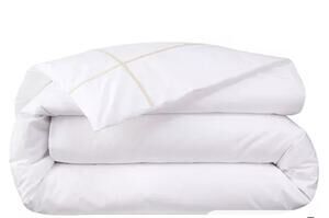 Yves Delorme Paris Athena Cotton Percale KING Duvet Cover White /Nacre